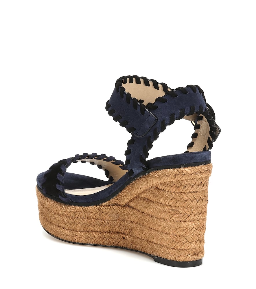 JIMMY CHOO ABIGAIL 100 SUEDE WEDGE ESPADRILLES
