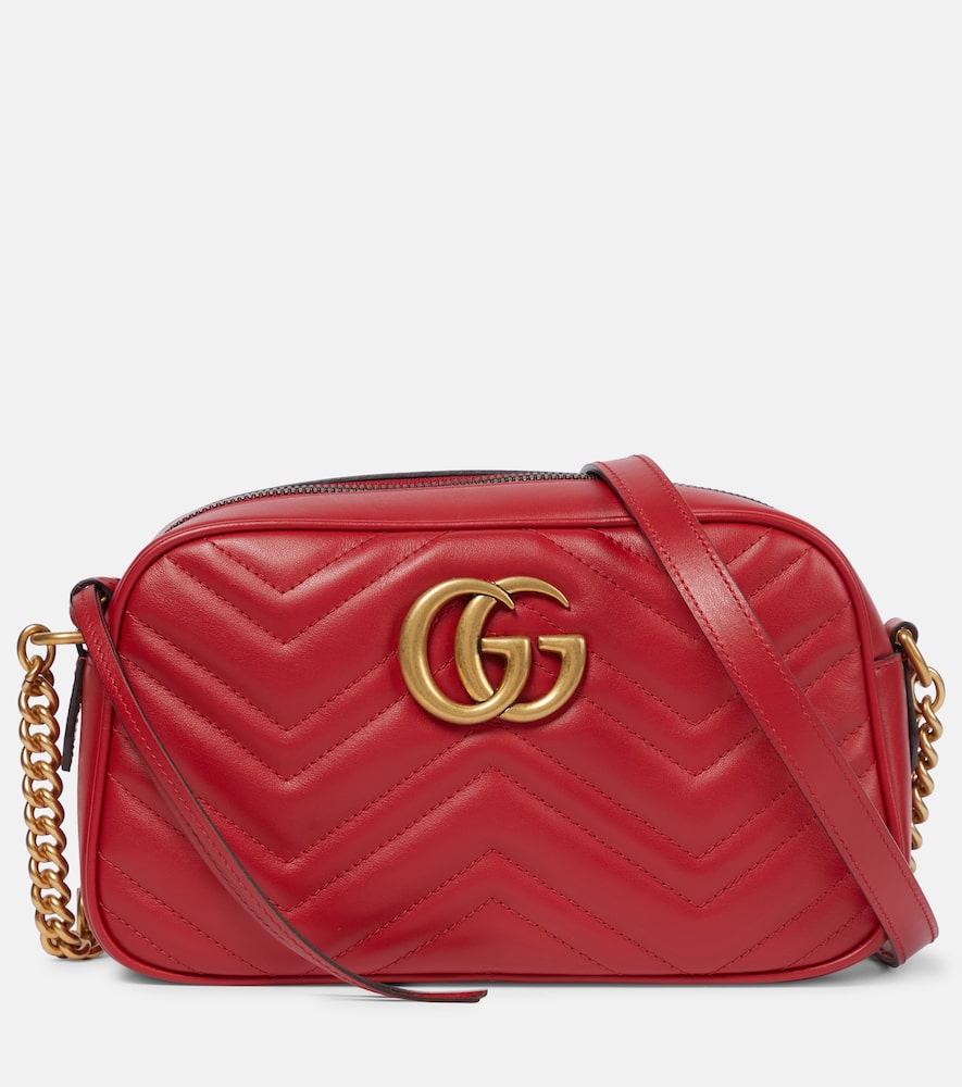 Gucci Gg Marmont Small Leather Shoulder Bag In Red ModeSens