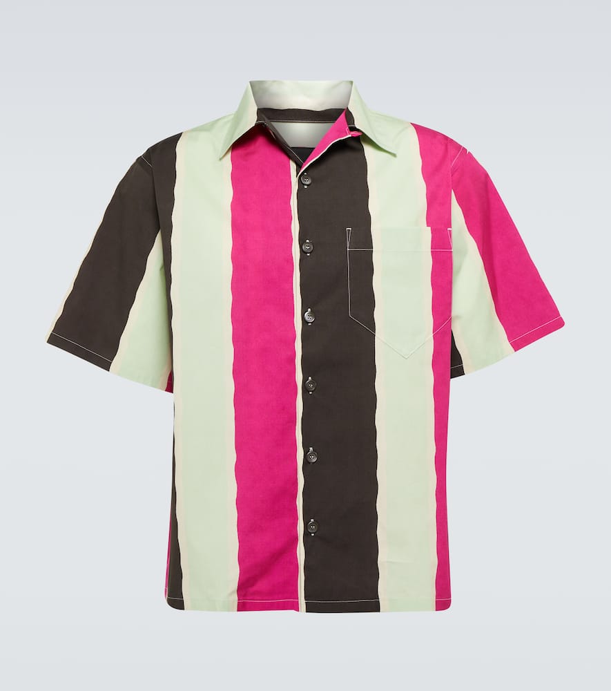 Prada Striped cotton-blend polo shirt