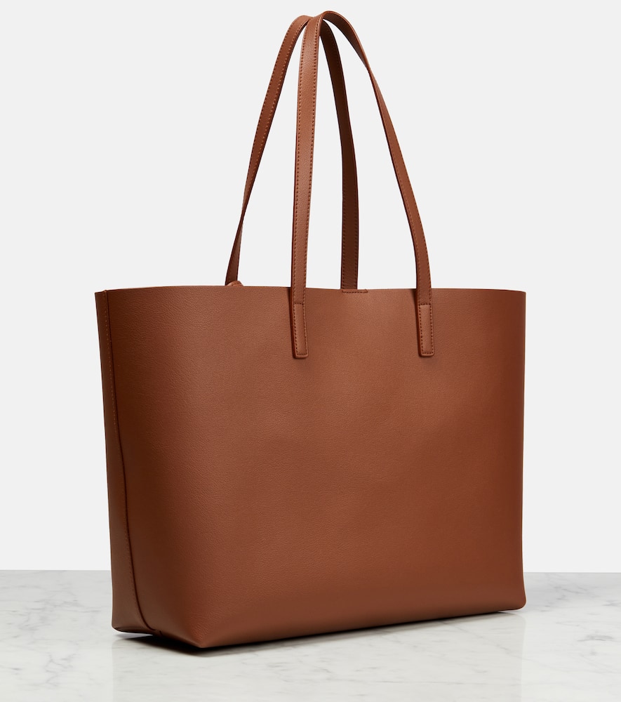 Shop Saint Laurent Shopping E/w Leather Tote Bag In Brick