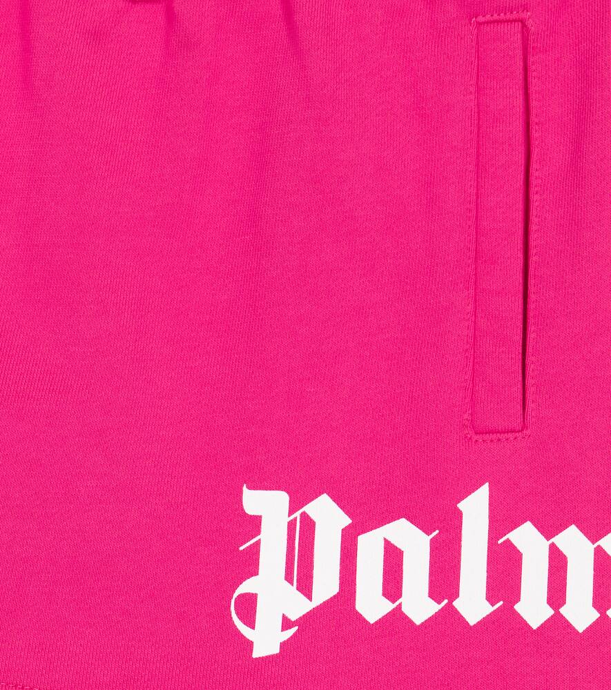 Palm Angels Logo-print Drawstring Skirt In Fuchsia White