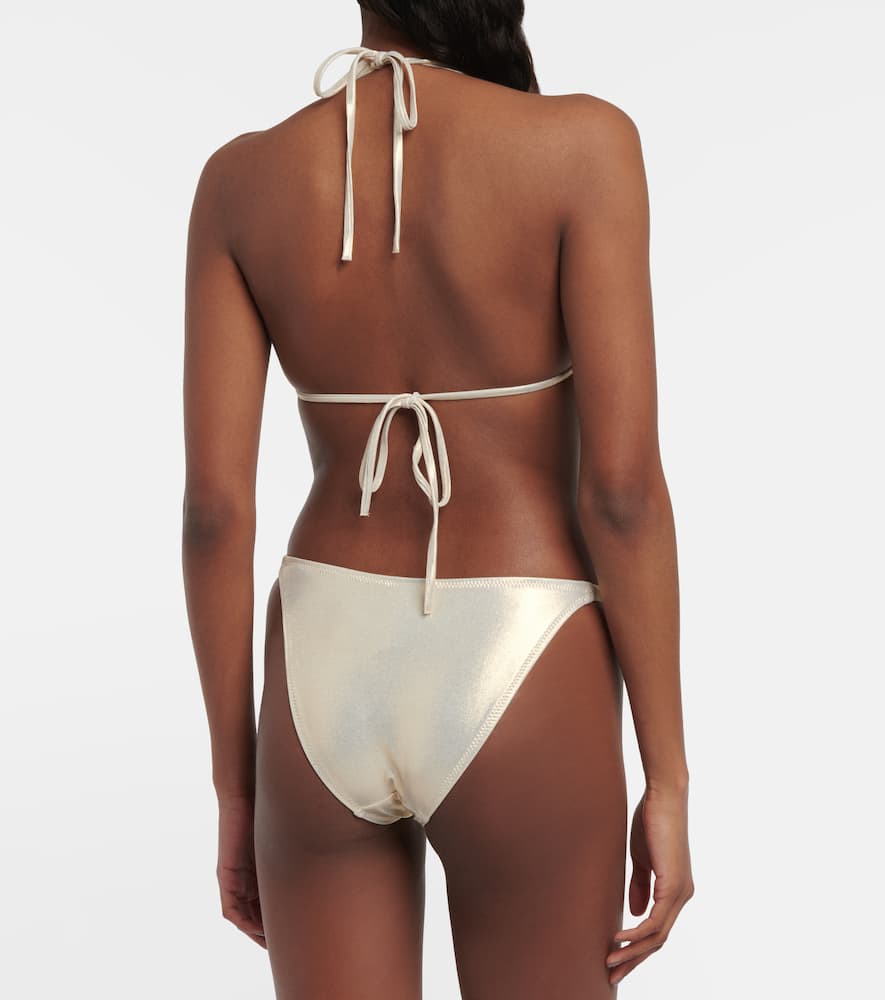 Melissa Odabash St Barths Bikini Top In Gold Metallic