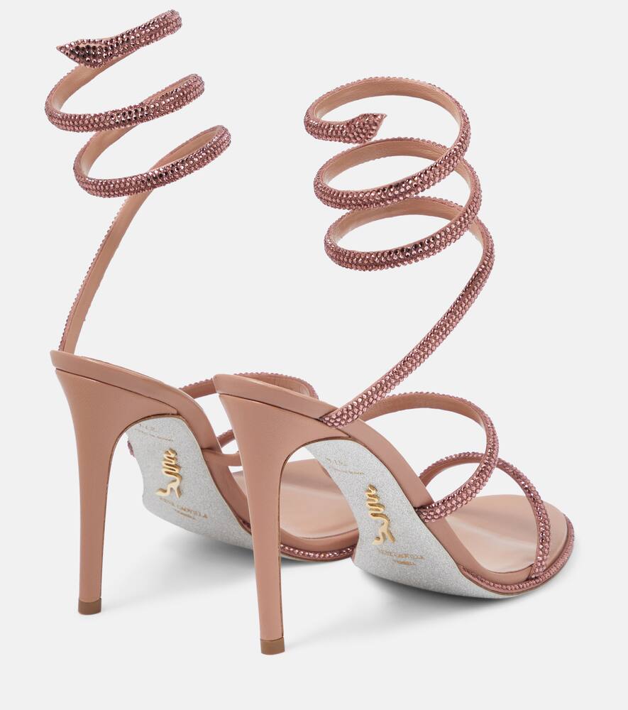 René Caovilla Margot 105mm leather sandals - Pink