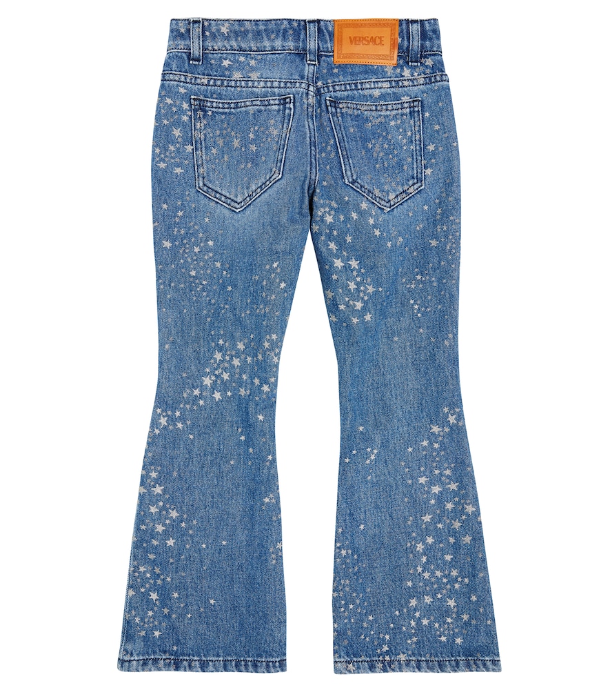  Versace Kids Versace Kids Printed Flared Jeans 