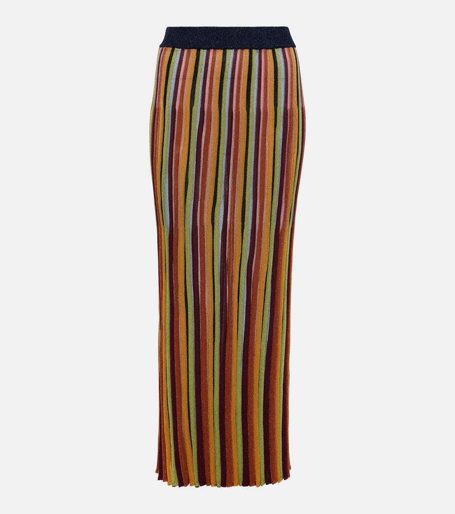 Zimmermann Alight striped metallic knit midi skirt
