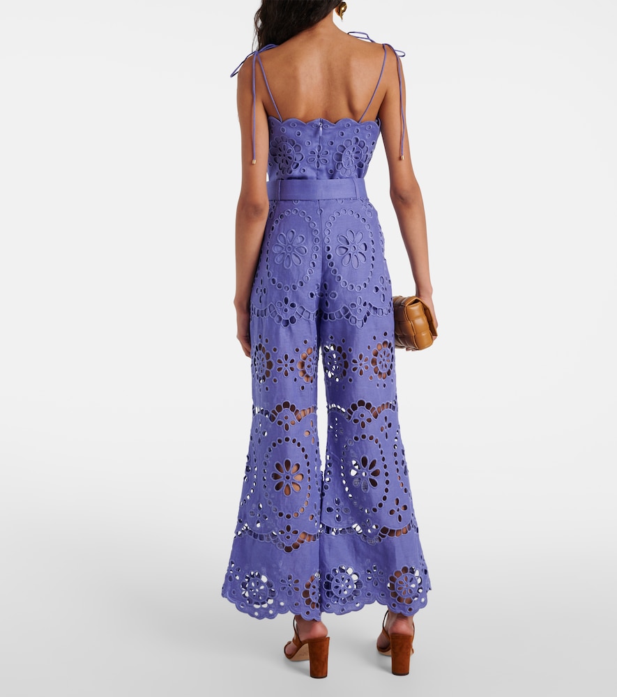  Zimmermann Zimmermann Pop Embroidered Linen Cropped Pants 
