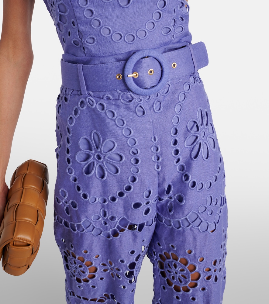  Zimmermann Zimmermann Pop Embroidered Linen Cropped Pants 