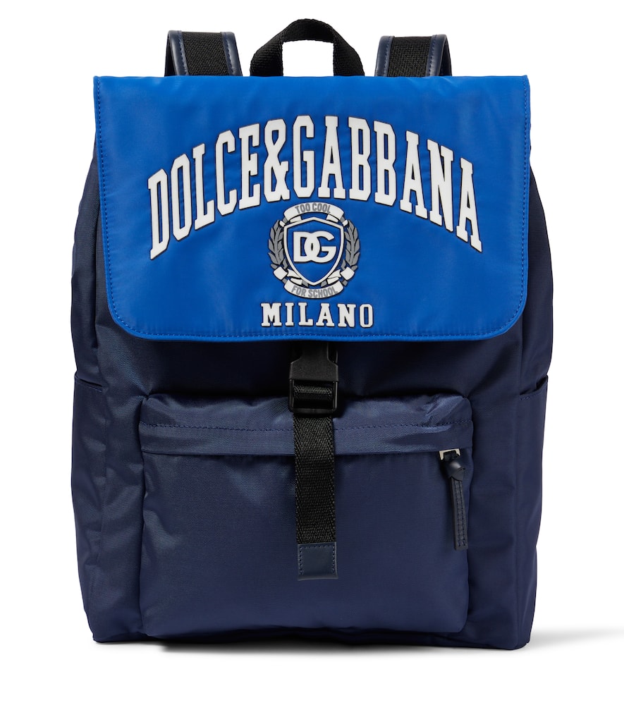 Dolce & Gabbana Kids Logo leather-trimmed backpack
