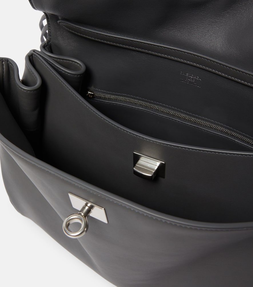 Balenciaga Rodeo Medium Leather Shoulder Bag In Grey