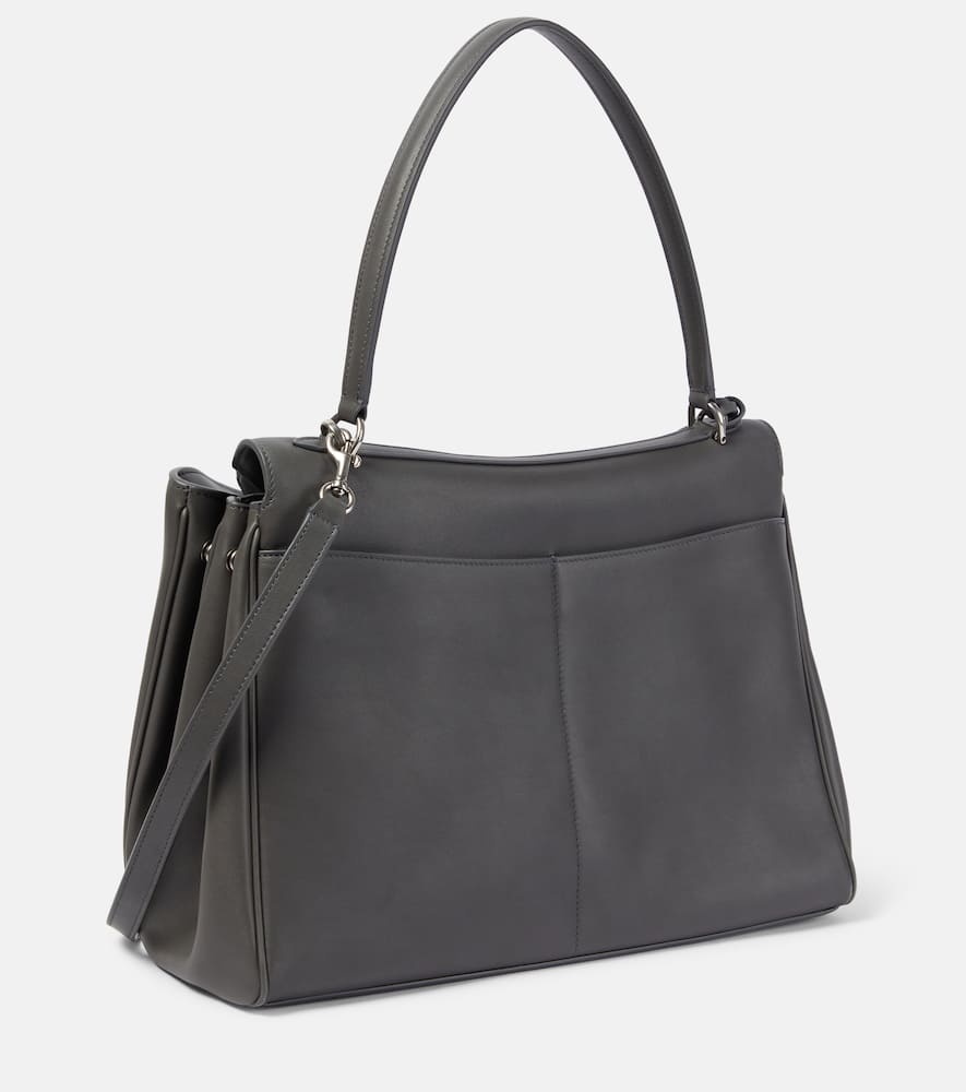Balenciaga Rodeo Medium Leather Shoulder Bag In Grey