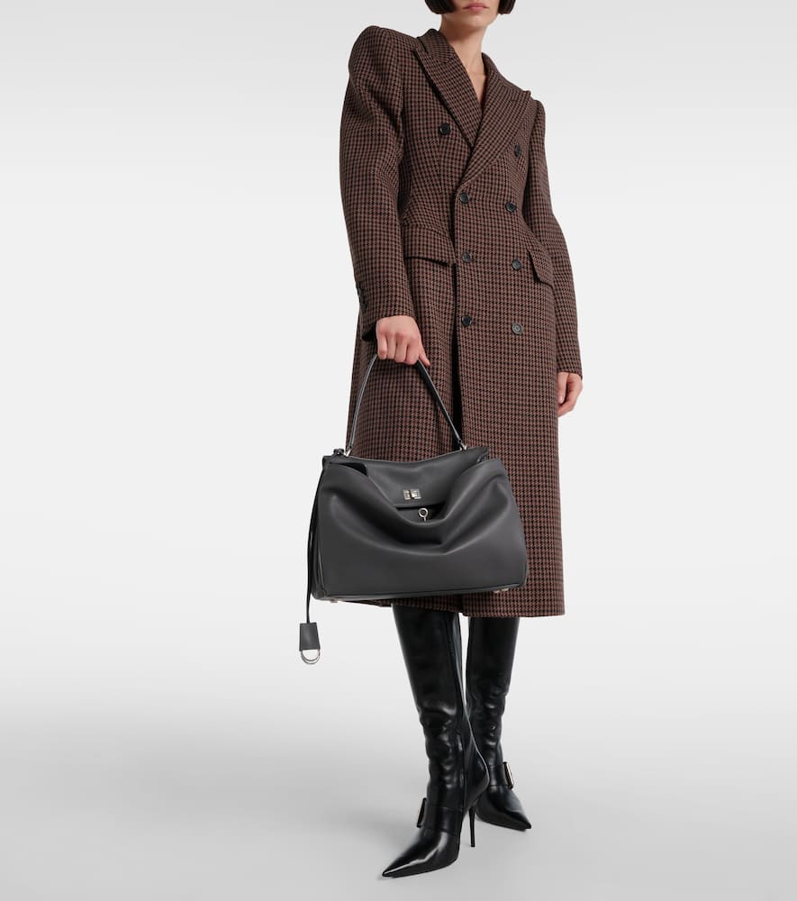 Balenciaga Rodeo Medium Leather Shoulder Bag In Grey