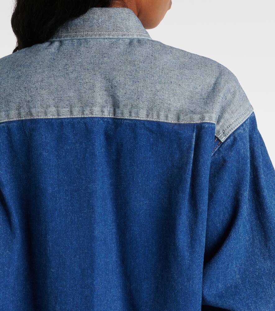 Shop Marni Denim Overshirt In Ocean