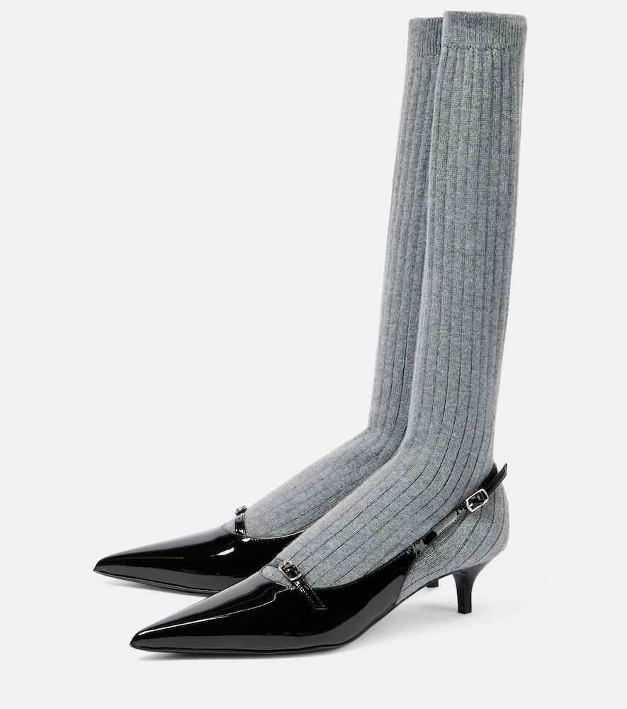 Magda Butrym Magda Butrym Leather-trimmed Sock Boots 