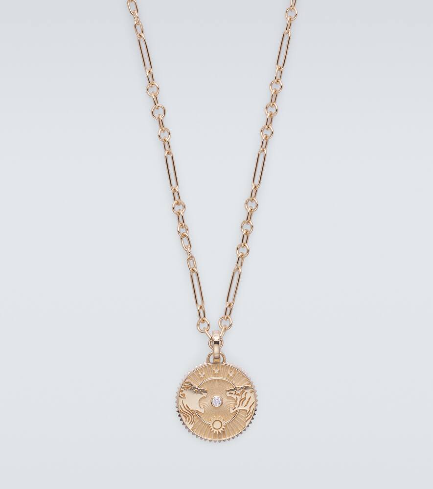 Shop Foundrae Strength 18kt Gold Pendant Necklace With Diamond
