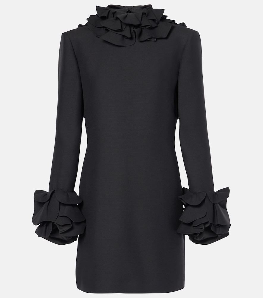 Valentino Women's Black Crepe Couture Ruffled Minidress UK Size 4 - Mytheresa