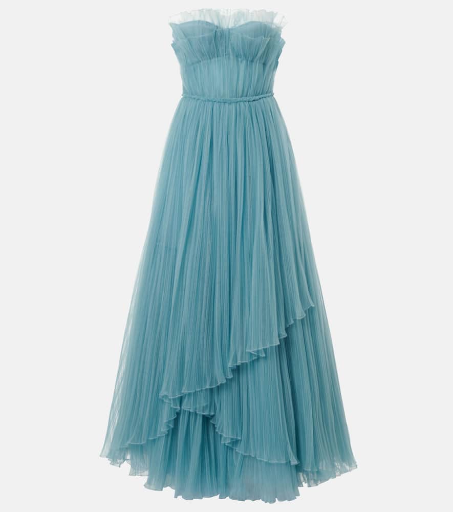 Marinel plissé tulle gown