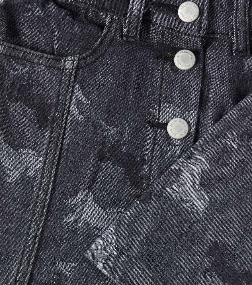 Molo Bera Jacquard Denim Skirt In Gray