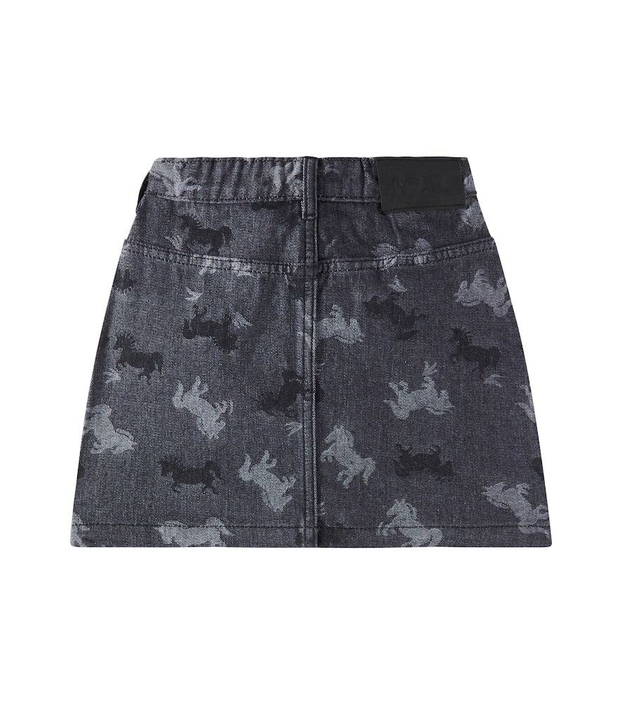 Molo Bera Jacquard Denim Skirt In Gray