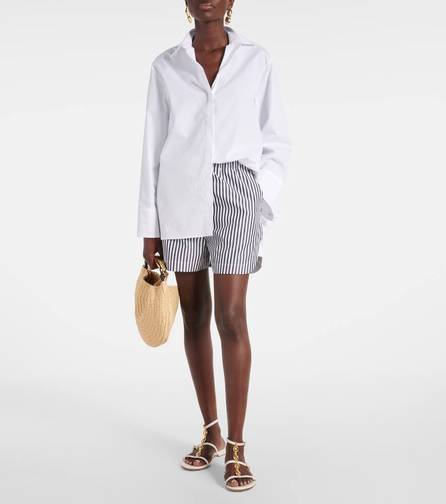 S Max Mara White Cotton Shirt In Brown