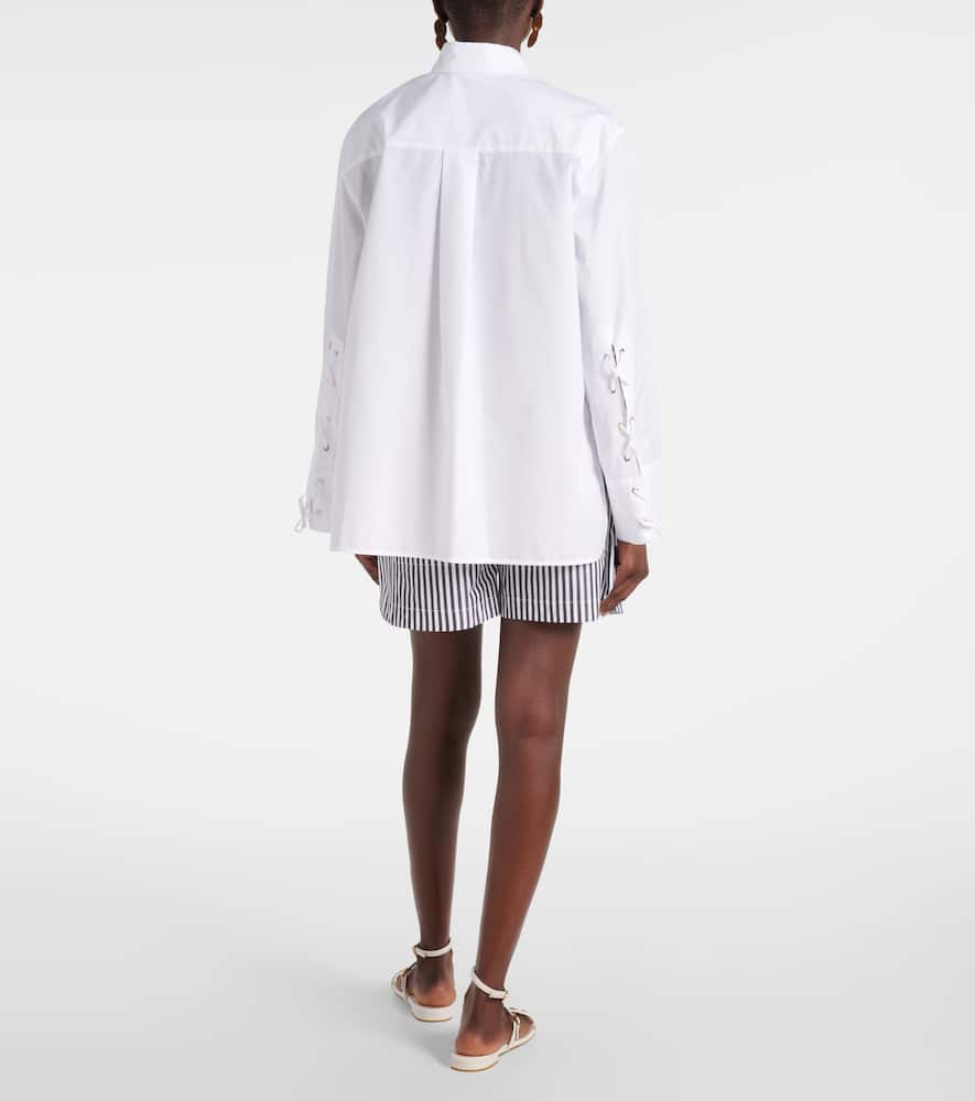 S Max Mara White Cotton Shirt In Brown