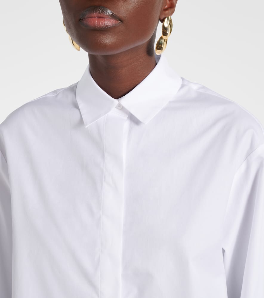 S Max Mara White Cotton Shirt In Brown