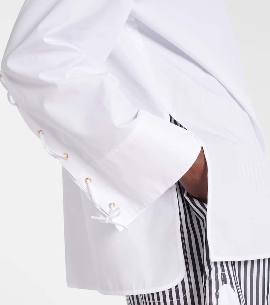 S Max Mara White Cotton Shirt In Brown