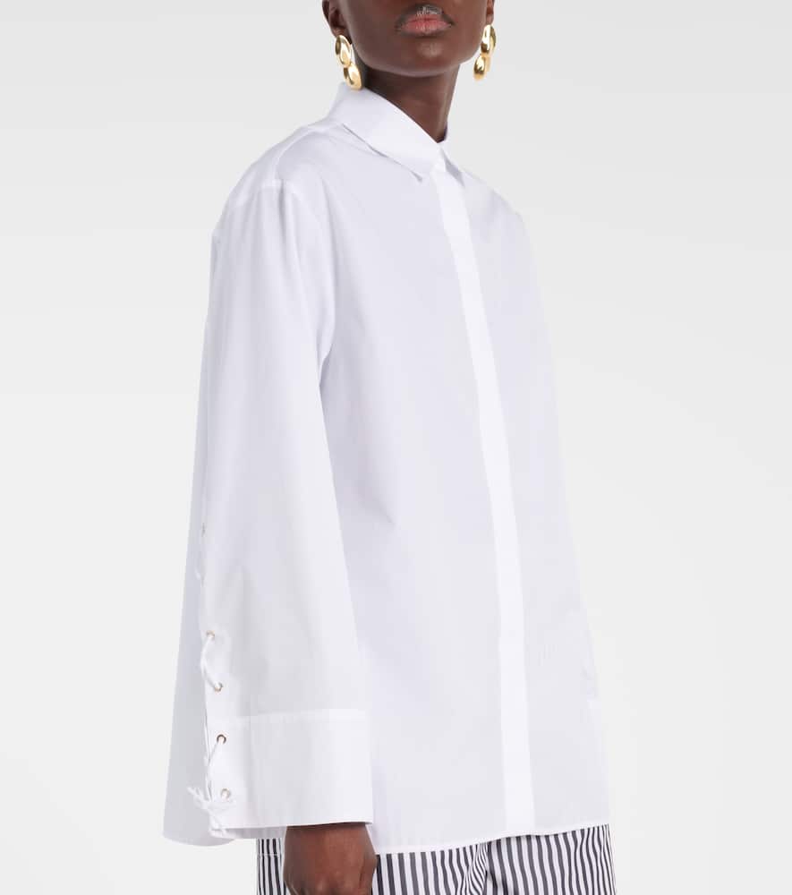 S Max Mara White Cotton Shirt In Brown