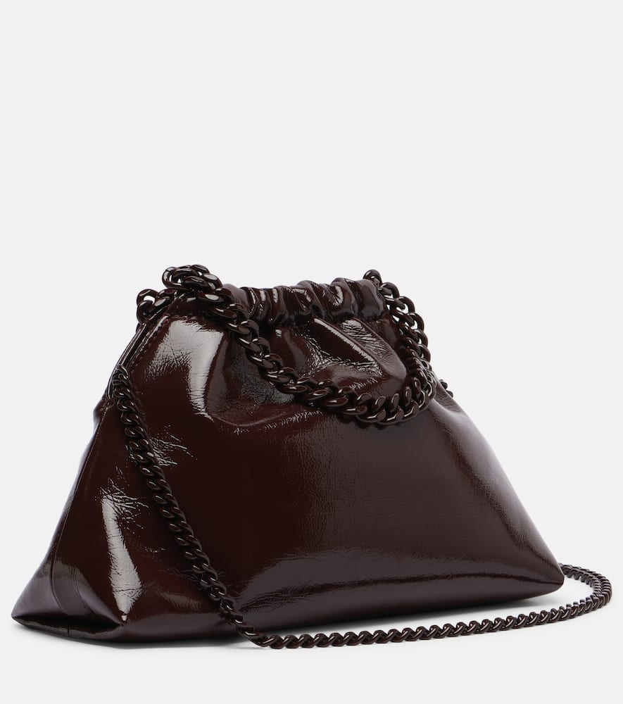 Stella Mccartney Falabella Small Patent Faux Leather Tote Bag In Brown