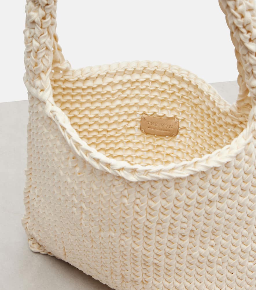 The Row Didion Woven Shoulder Bag In White