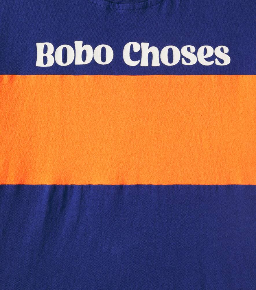 Bobo Choses Logo Printed Cotton T-shirt In Blue