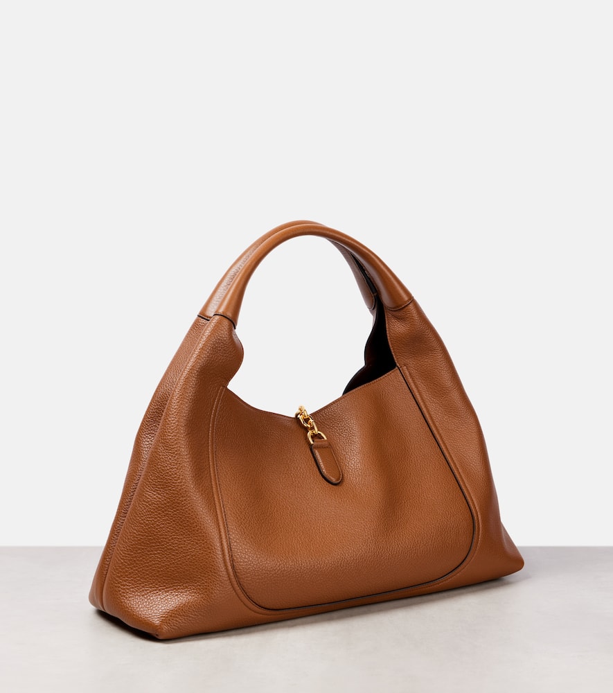 Gucci Softbit Large Leather Shoulder Bag In Brown