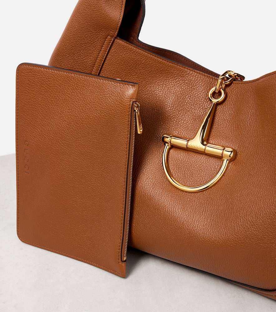 Gucci Softbit Large Leather Shoulder Bag In Brown