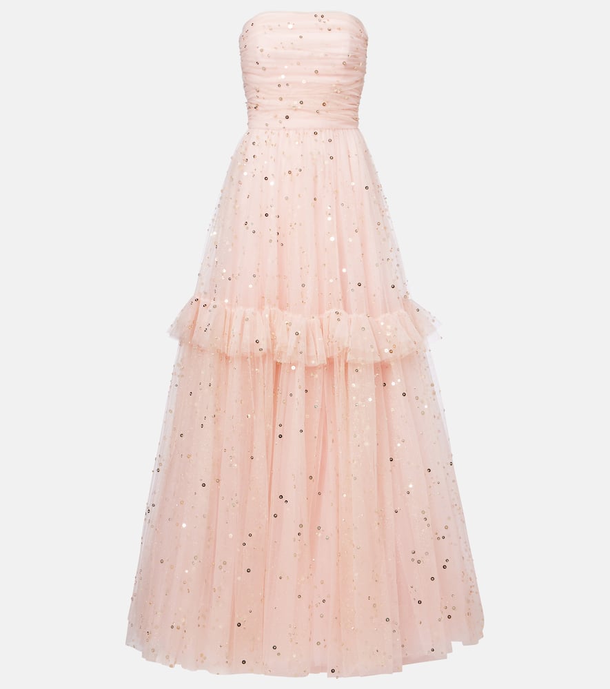 Jenny Packham Sequined Gown In Pink