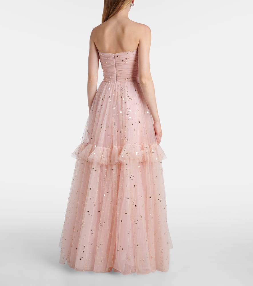 Jenny Packham Sequined Gown In Pink