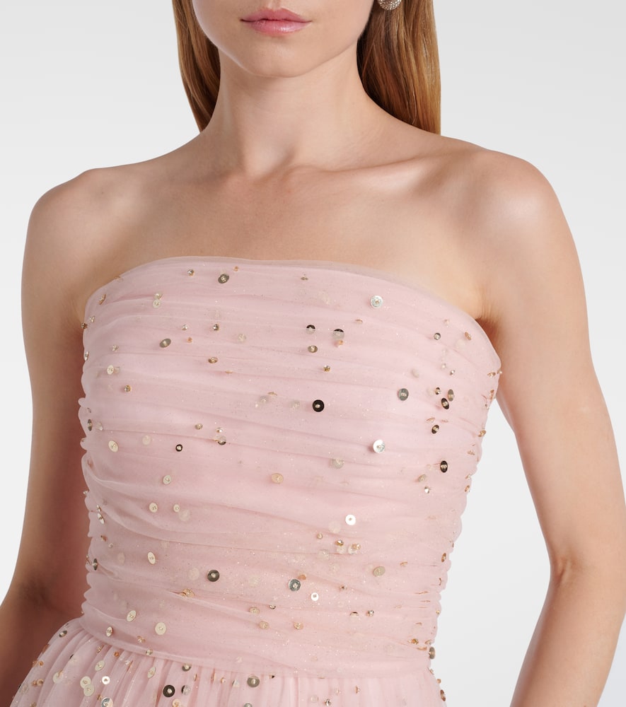 Jenny Packham Sequined Gown In Pink
