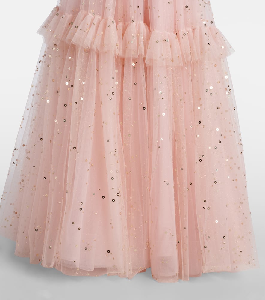 Jenny Packham Sequined Gown In Pink