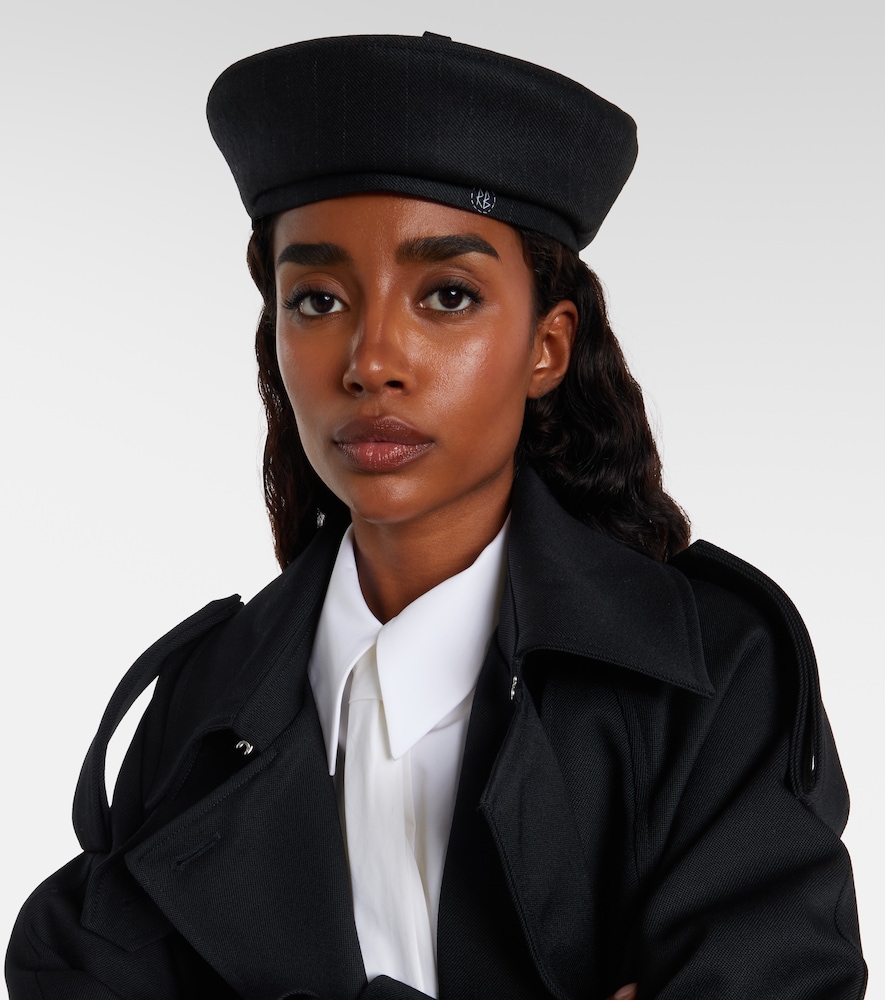Ruslan Baginskiy Pinstriped wool-blend beret