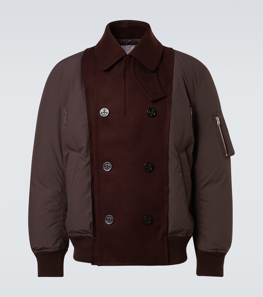 Sacai Wool Puffer Jacket In Multi