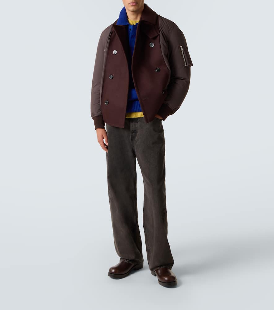 Sacai Wool Puffer Jacket In Multi