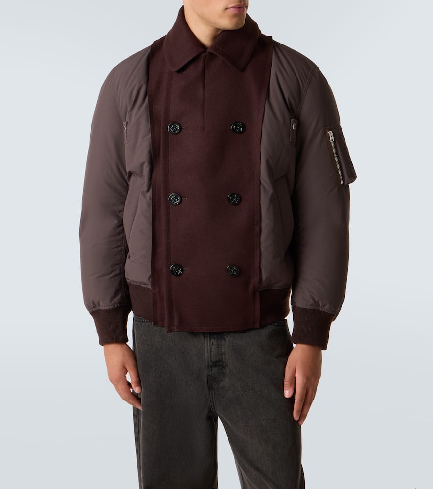 Sacai Wool Puffer Jacket In Multi