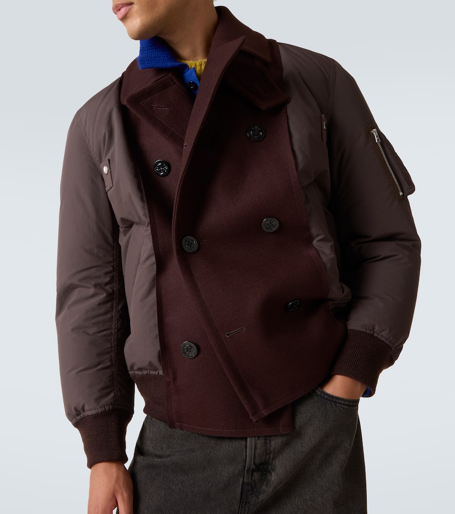 Sacai Wool Puffer Jacket In Multi