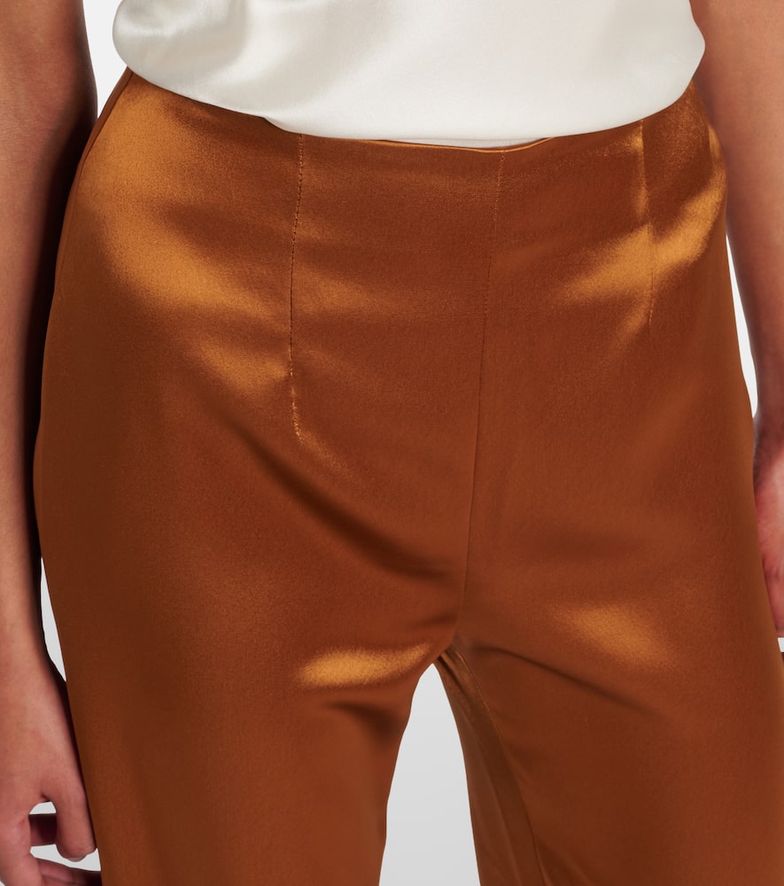 Galvan Sister Moon Satin Wide-leg Pants In Brown