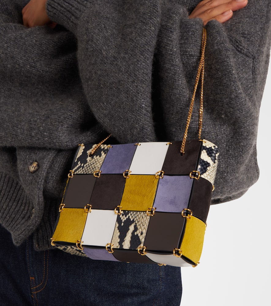 Khaite Emma Small Patchwork Leather Tote Bag In Multi
