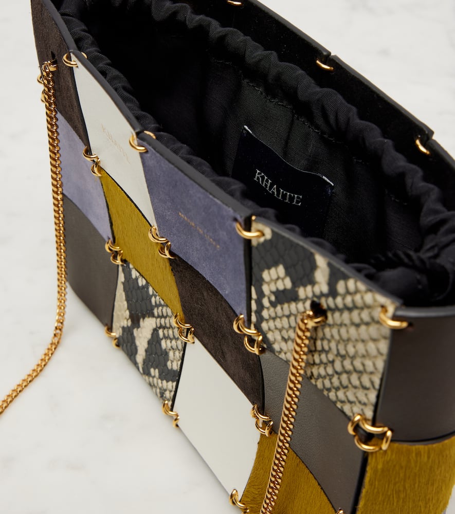 Khaite Emma Small Patchwork Leather Tote Bag In Multi