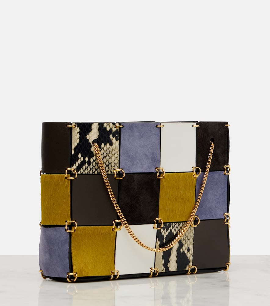 Khaite Emma Small Patchwork Leather Tote Bag In Multi