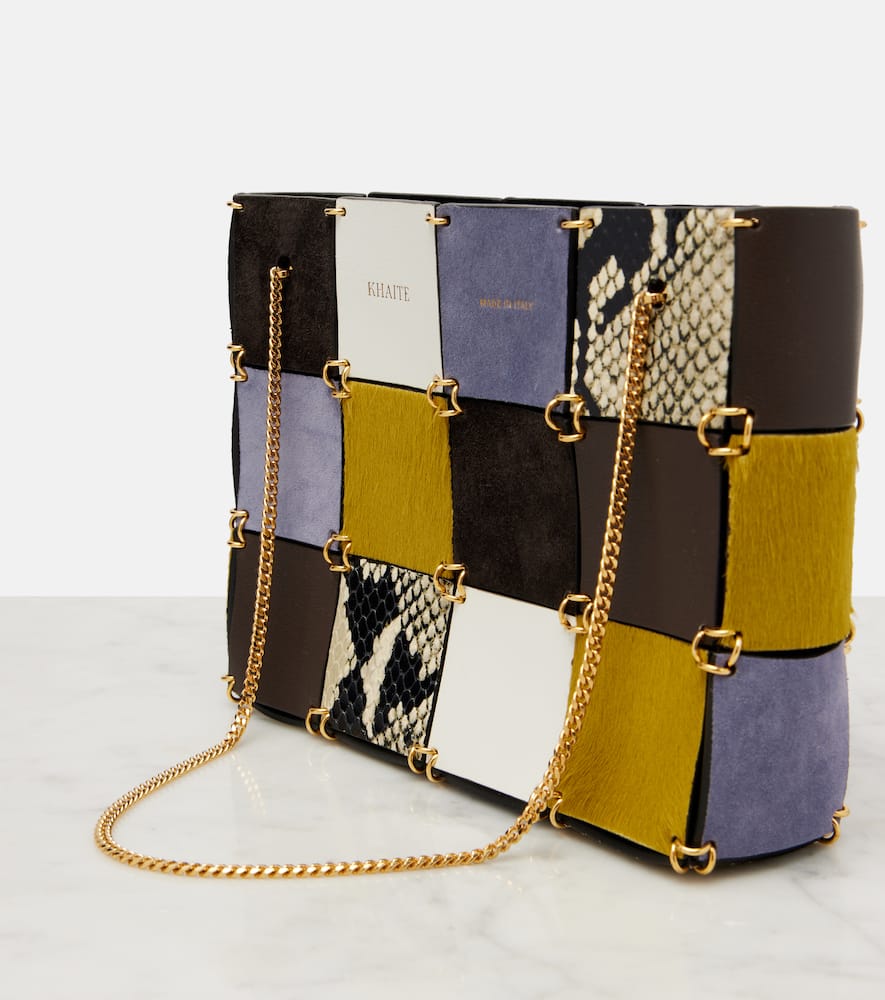 Khaite Emma Small Patchwork Leather Tote Bag In Multi