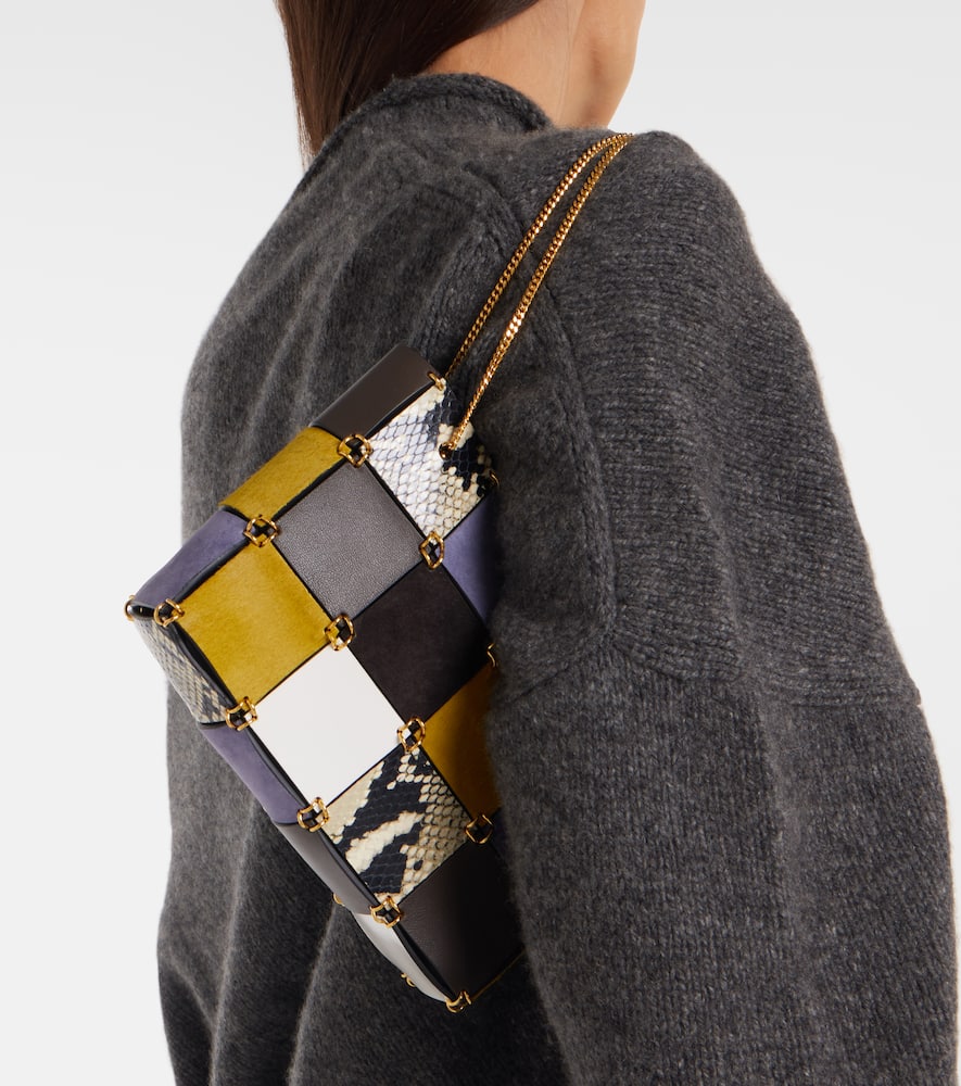 Khaite Emma Small Patchwork Leather Tote Bag In Multi