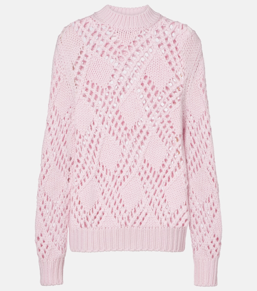 Jil Sander Pull en laine vierge et dentelle 475 €