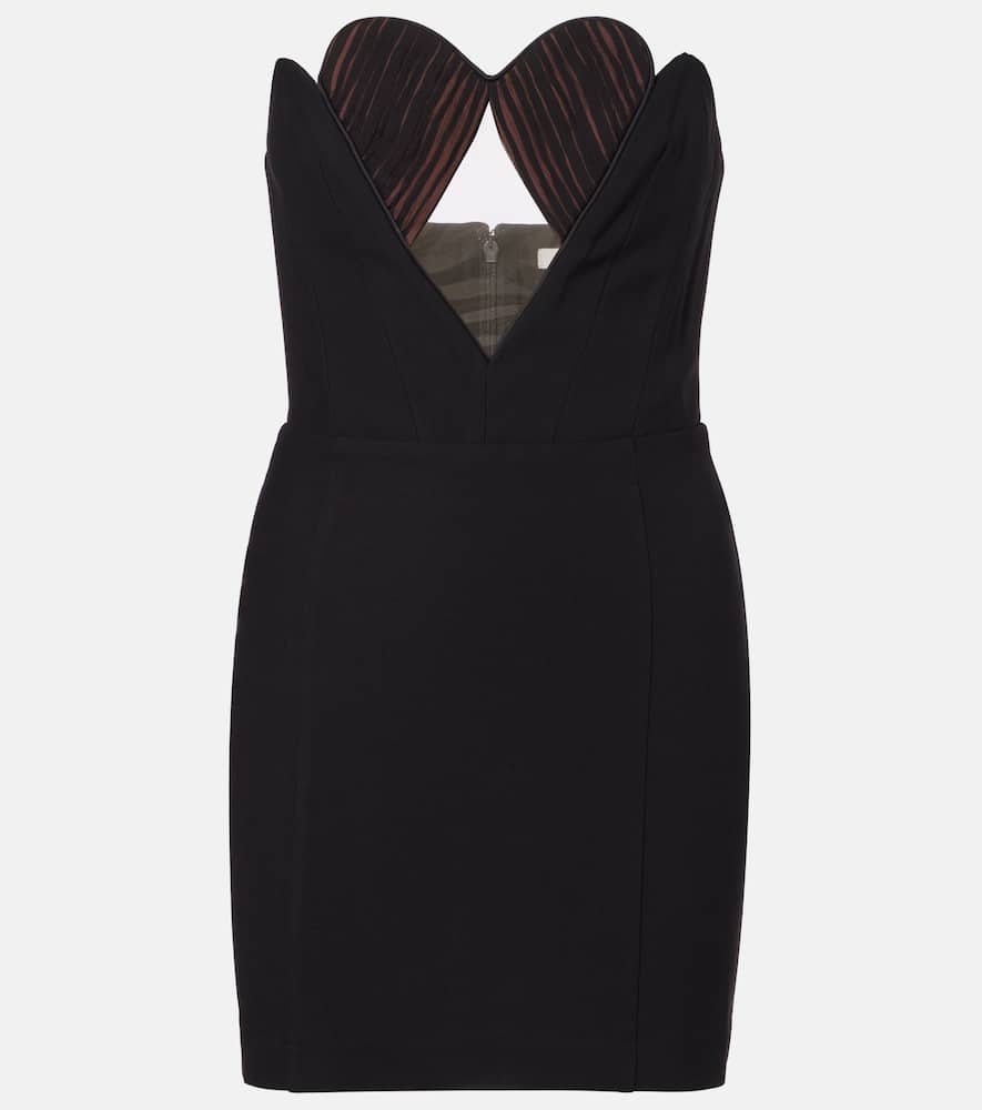 Nensi Dojaka Cutout Strapless Minidress In Black
