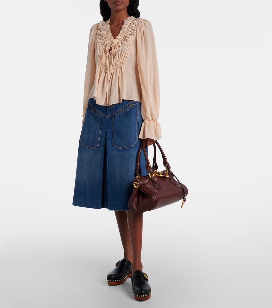 Chloé Paddington Small Leather Shoulder Bag In Brown